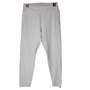 Danskin Womens XL Activewear Leggings Athletic Cream Stretch Pocket Workout Yoga
